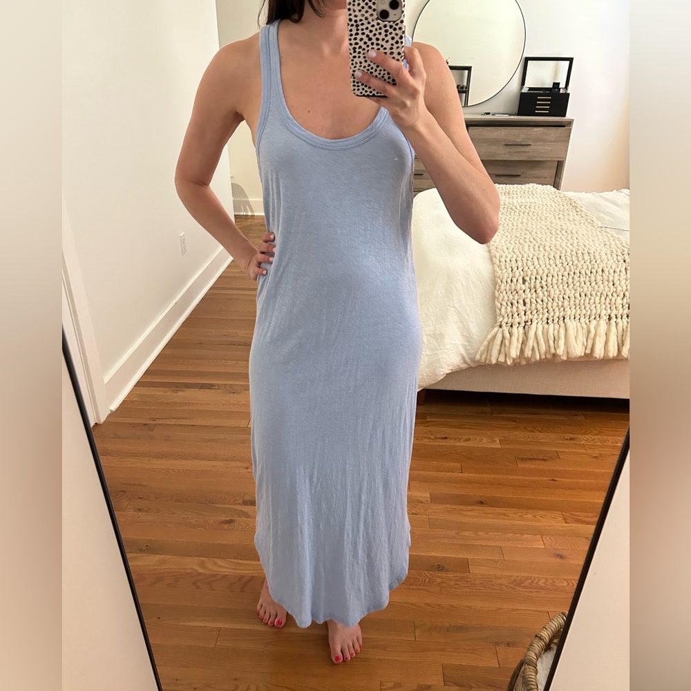 Light Blue Sleeveless Maxi Dress
